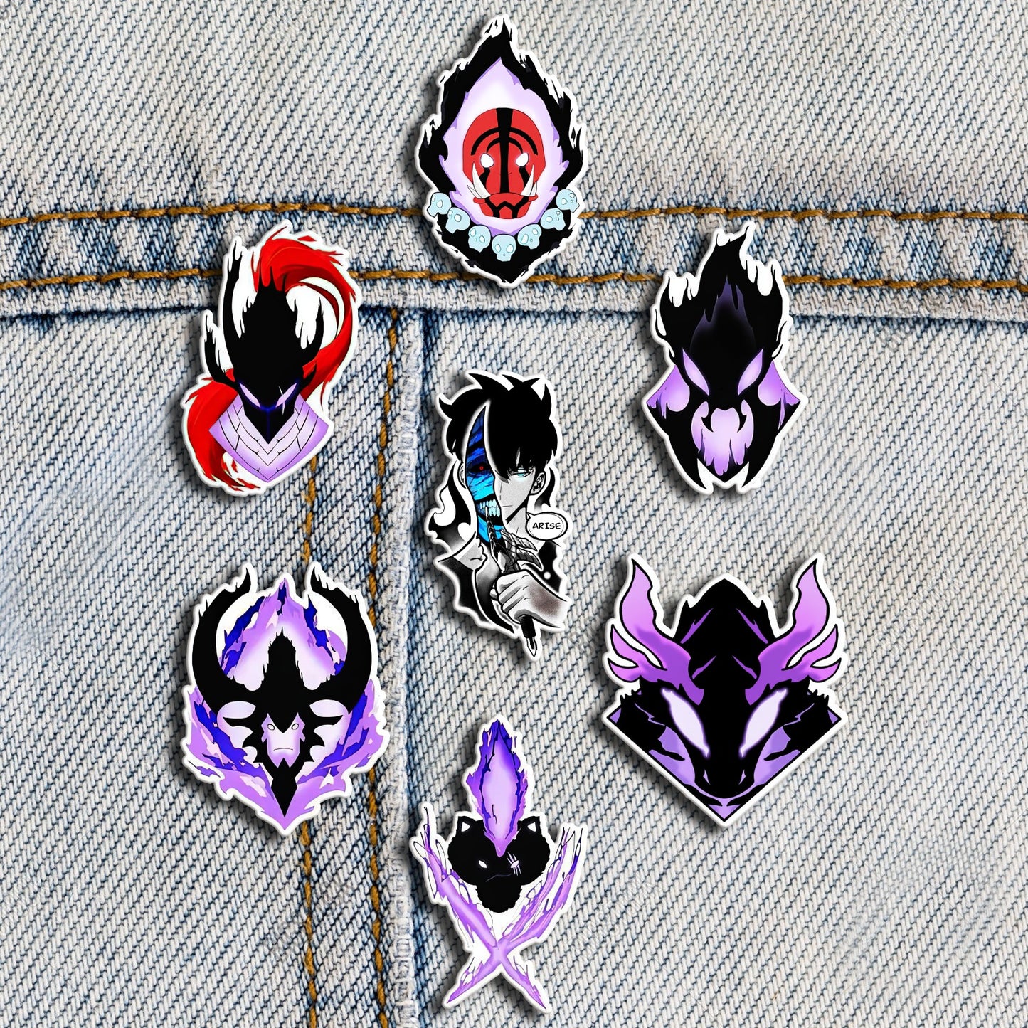 Colección de Pines Solo Leveling x 7 Unds