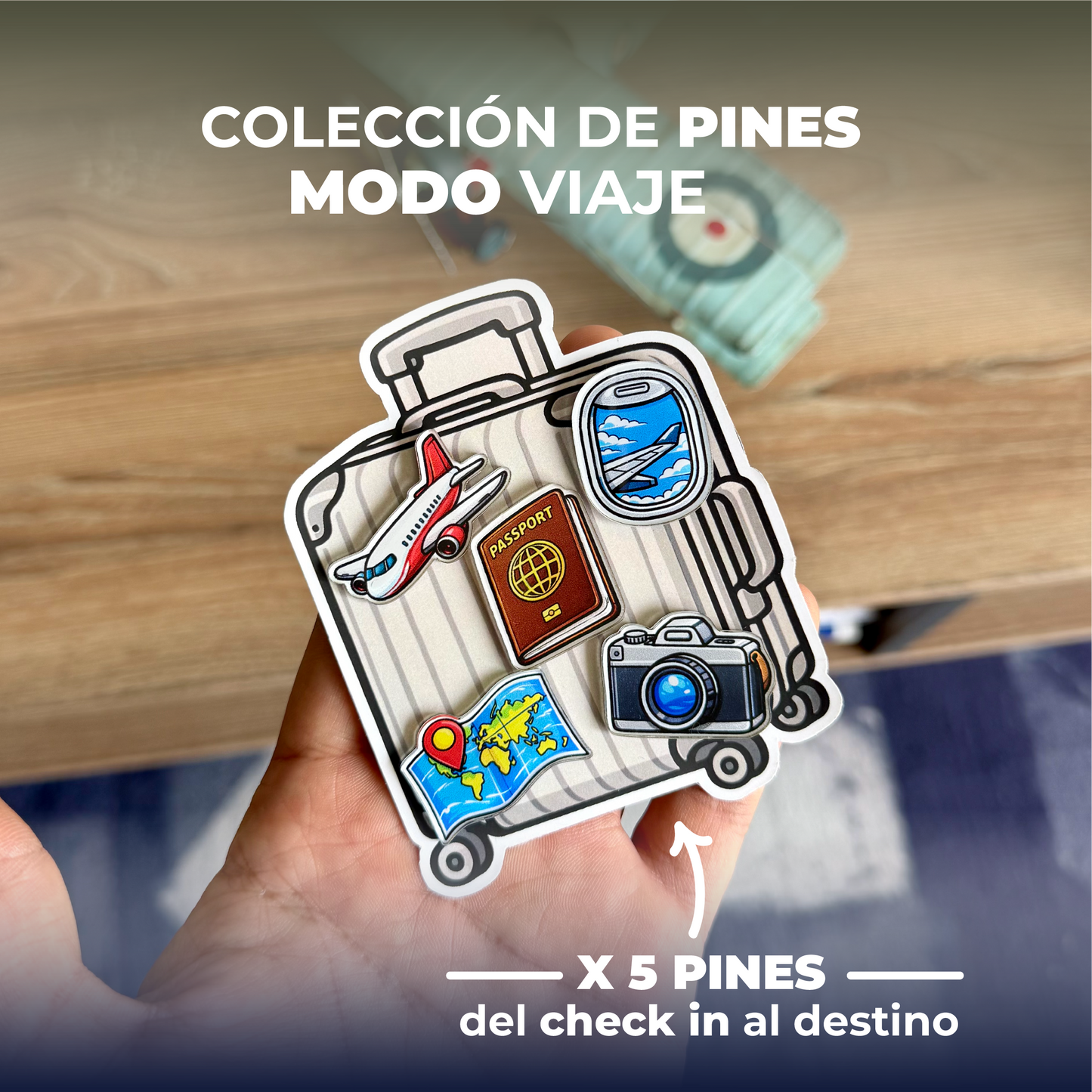 Colección de Pines MODO VIAJE X 5 UNDS
