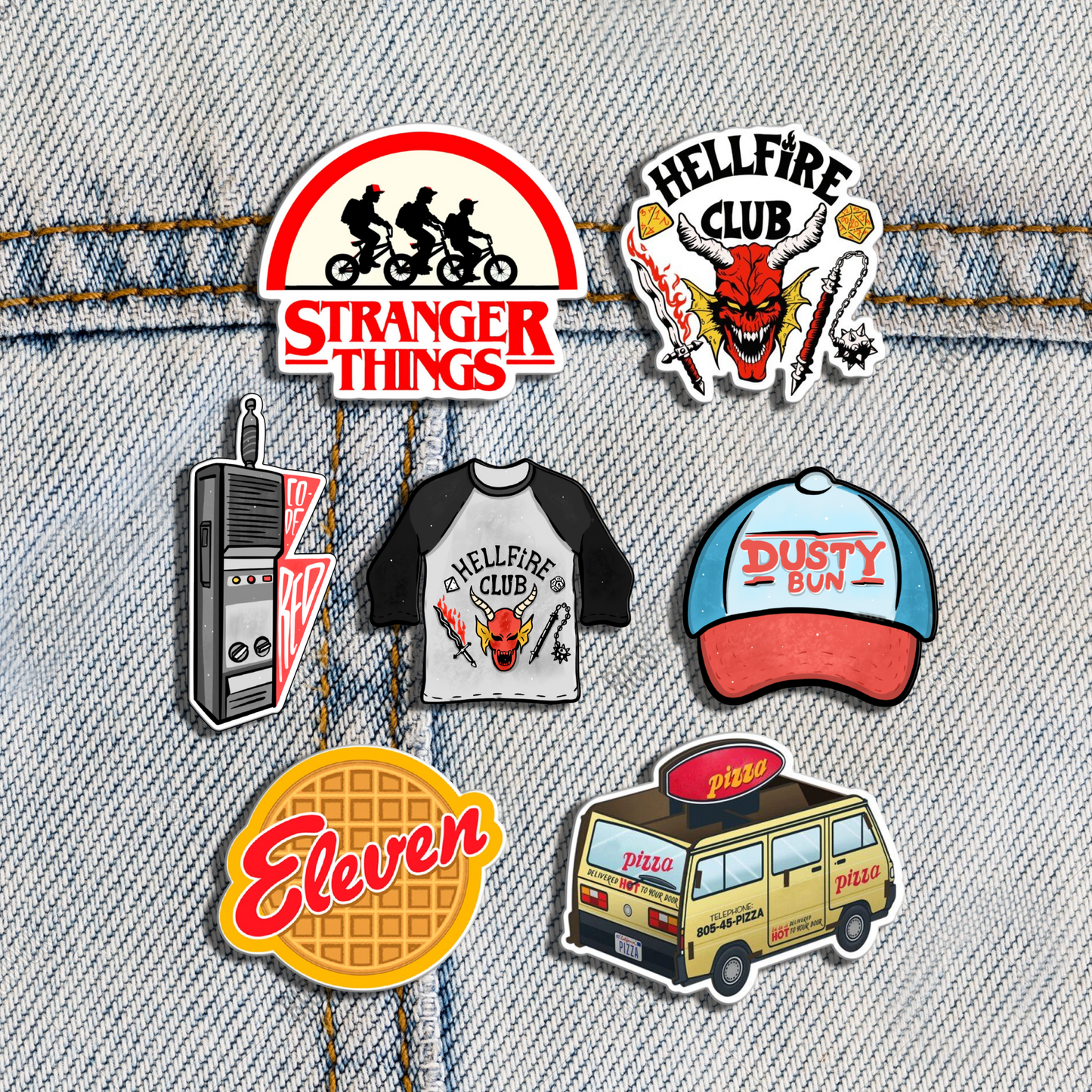 Colección de Pines STRANGER THINGS X 7 UNDS