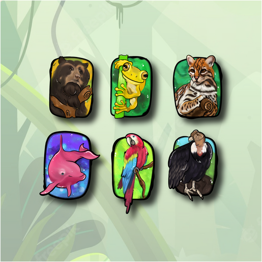 Colección de Pines Animales x 6 Und